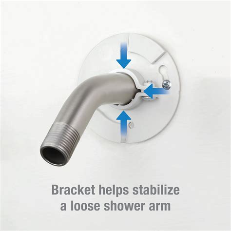 metal shower arm bracket|brushed nickel shower arm stabilizer.